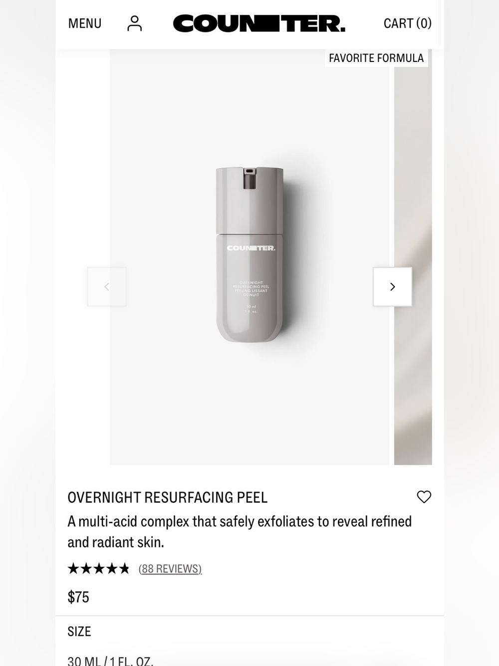 beautycounter Overnight Resurfacing Peel in Light Gray